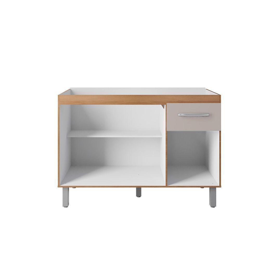 Balcão Para Pia 1,20m Anita Com 2 Portas E 2 Gavetas Savana/off White - Moblis - 3