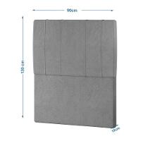 Cabeceira Estofada Solteiro 90 Cm Venus Veludo - Skybox Cor Cinza - 1