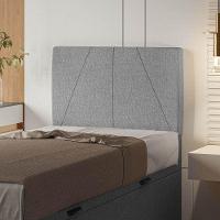 Cabeceira Estofada Solteiro 90 Cm Júpiter Linho - Skybox Cor Cinza - 1