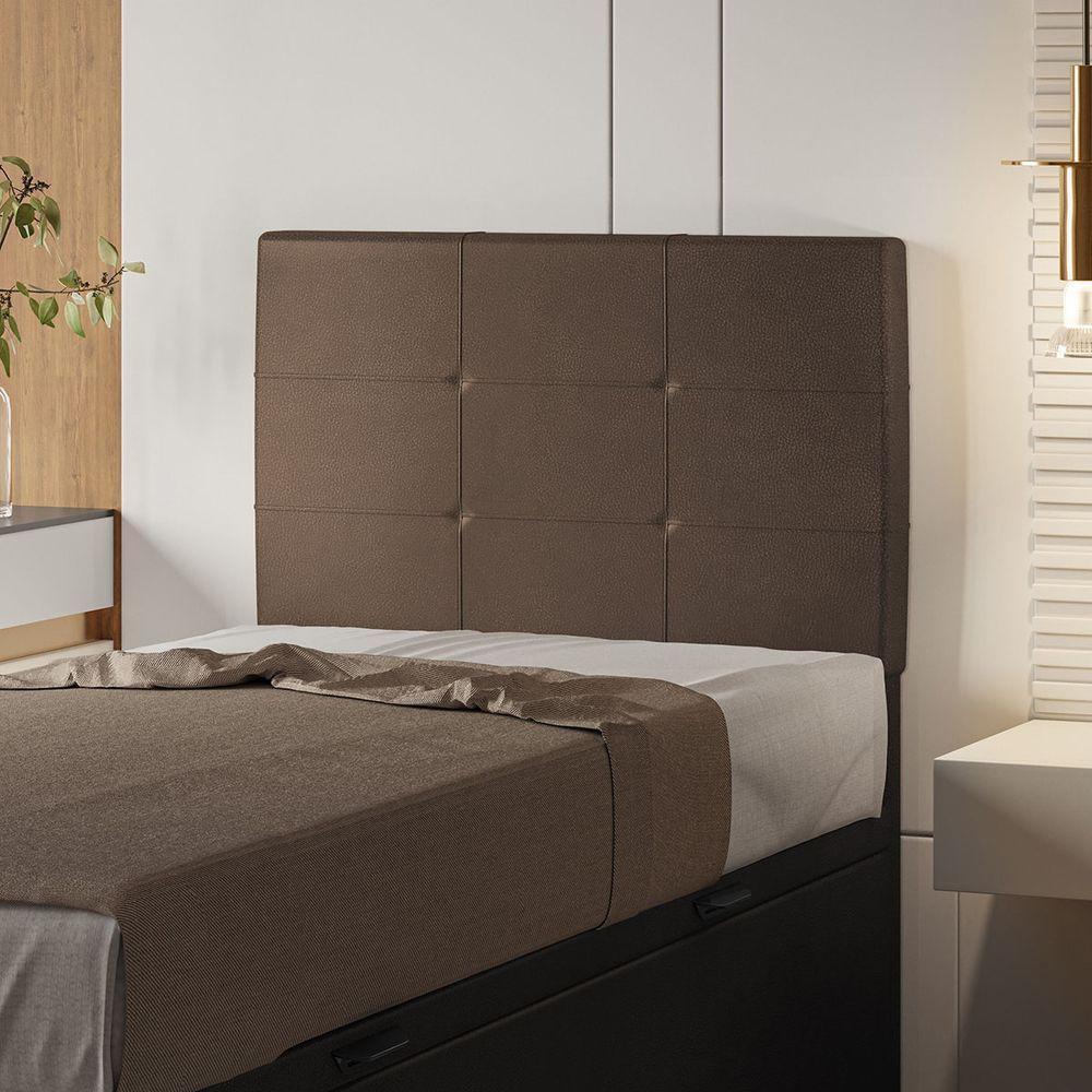 Cabeceira Estofada Solteiro 90 Cm Marte Corino - Skybox Cor Marrom - 5