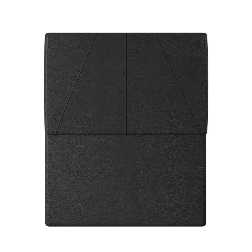 Cabeceira Estofada Solteiro 90 Cm Júpiter Corino - Skybox Cor Preto - 1