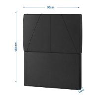 Cabeceira Estofada Solteiro 90 Cm Júpiter Corino - Skybox Cor Preto - 6