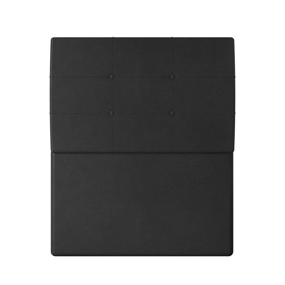 Cabeceira Estofada Solteiro 90 Cm Terra Corino - Skybox Cor Preto - 2