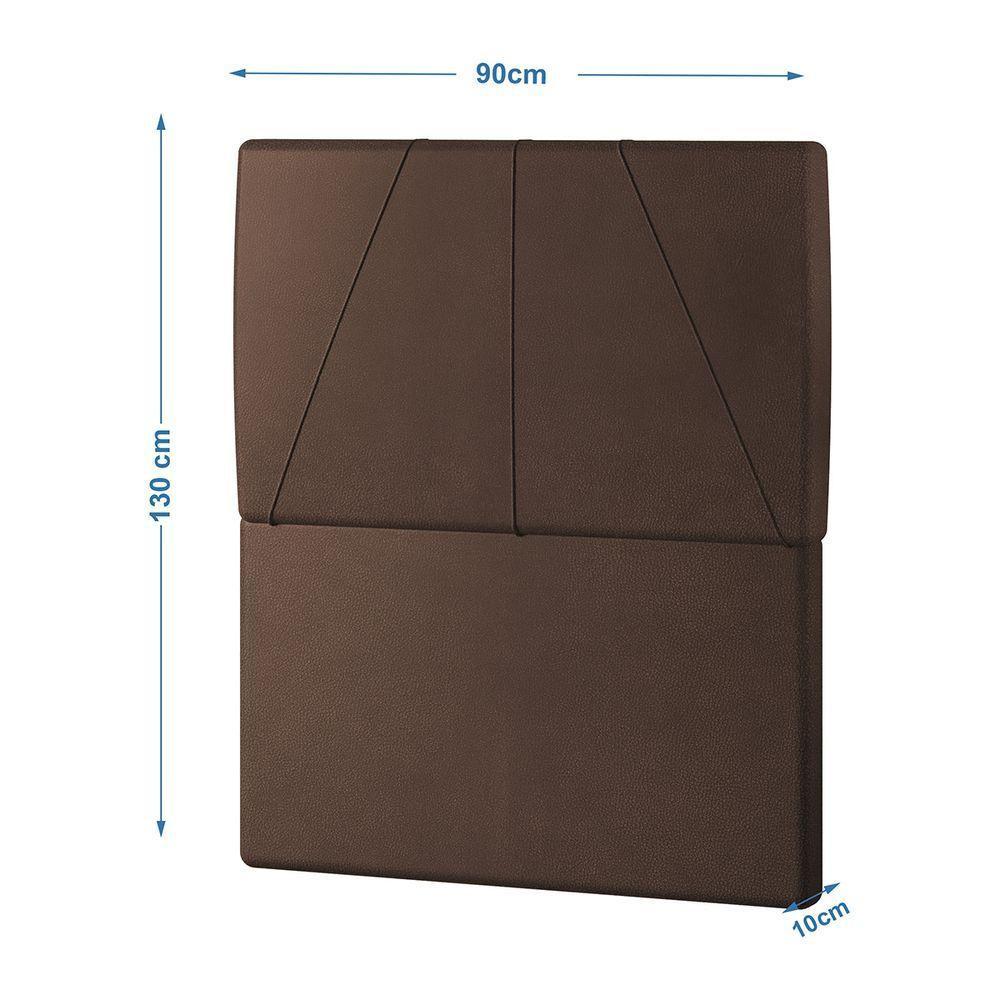Cabeceira Estofada Solteiro 90 Cm Júpiter Corino - Skybox Cor Marrom - 4