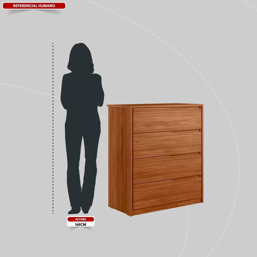 Cômoda 4 Gavetas átria Nogueira Touch - Demartêz - 2