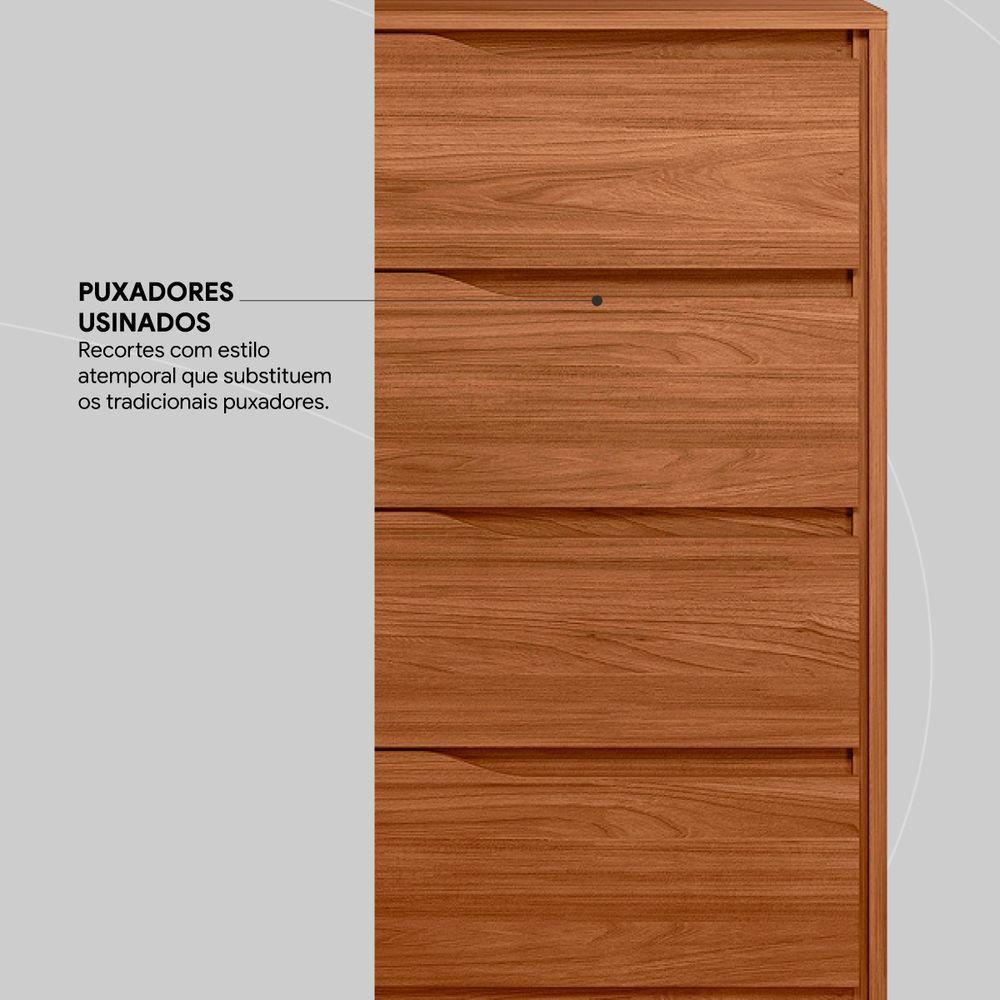Cômoda 4 Gavetas átria Nogueira Touch - Demartêz - 3