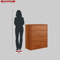 Cômoda 4 Gavetas átria Nogueira Touch - Demartêz - 2