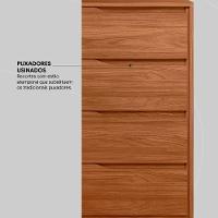 Cômoda 4 Gavetas átria Nogueira Touch - Demartêz - 3