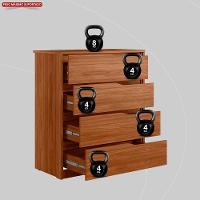 Cômoda 4 Gavetas átria Nogueira Touch - Demartêz - 6