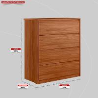 Cômoda 4 Gavetas átria Nogueira Touch - Demartêz - 10