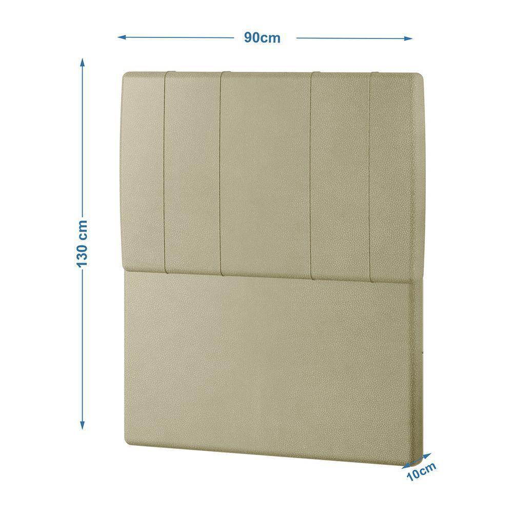 Cabeceira Estofada Solteiro 90 Cm Venus Corino - Skybox Cor Bege - 3