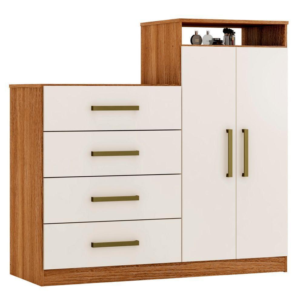 Cômoda Com 2 Portas E 4 Gavetas Aurea Amendola Touch/off White - Demóbile - 1