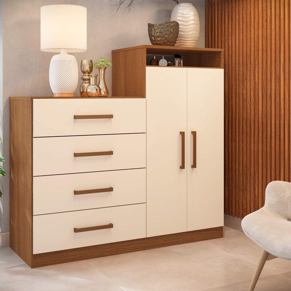 Cômoda Com 2 Portas E 4 Gavetas Aurea Amendola Touch/off White - Demóbile - 8