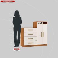 Cômoda Com 2 Portas E 4 Gavetas Aurea Amendola Touch/off White - Demóbile - 6