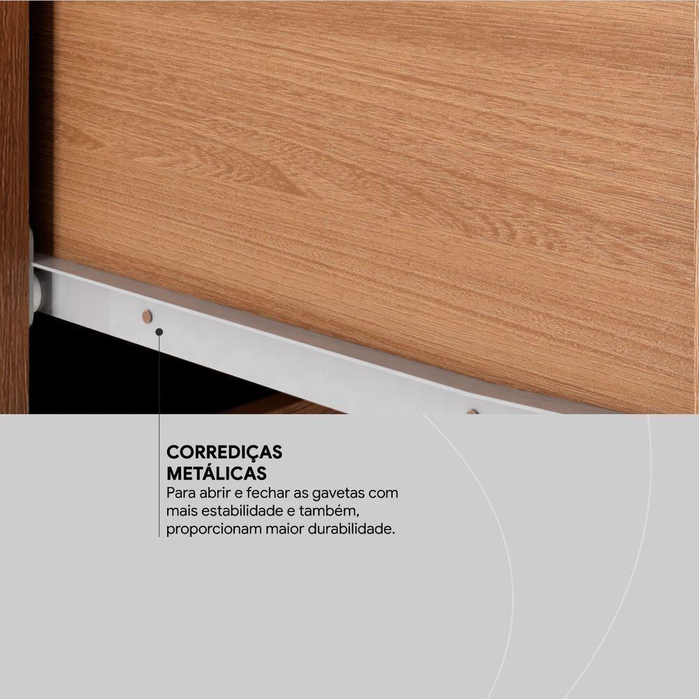 Cômoda 2 Portas E 4 Gavetas áurea Com Pés Amendola/off White - Demóbile - 6