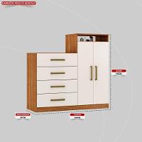 Cômoda 2 Portas E 4 Gavetas áurea Com Pés Amendola/off White - Demóbile - 8