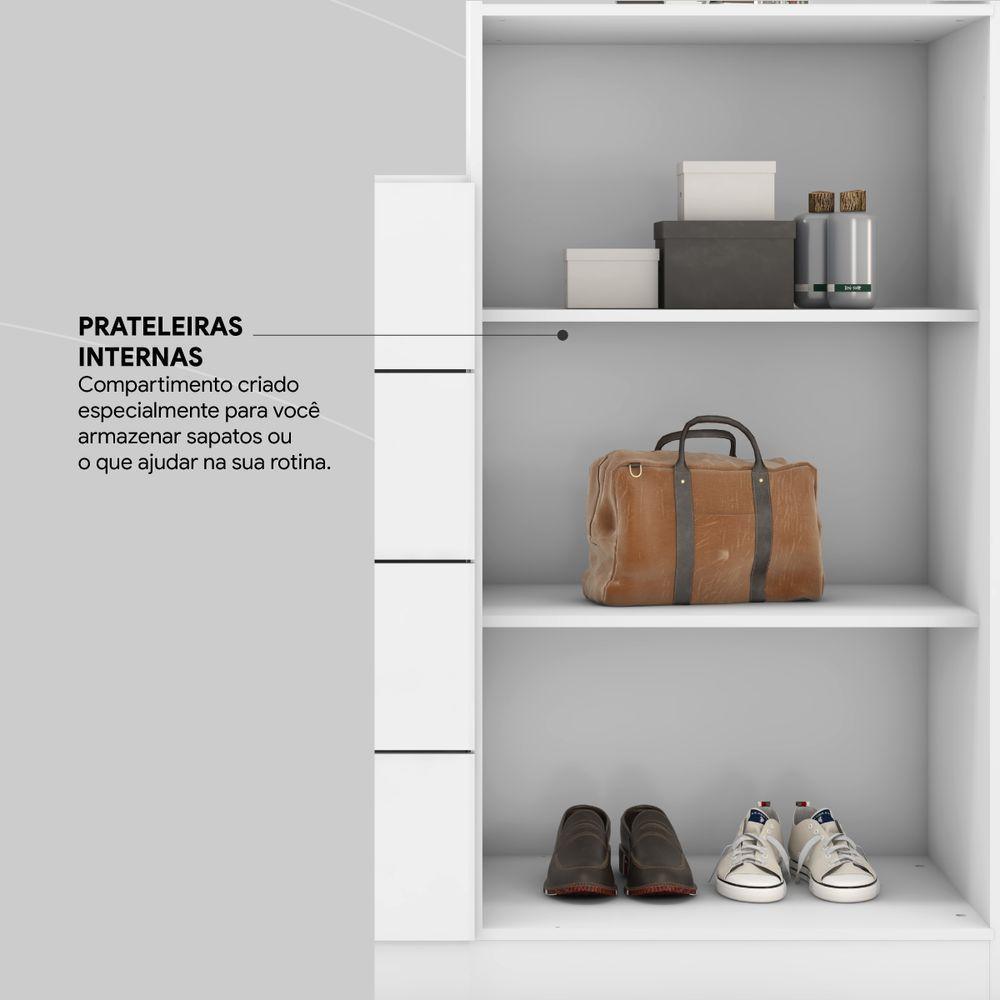 Cômoda 2 Portas E 4 Gavetas áurea Com Pés - Branco - Demóbile - 6