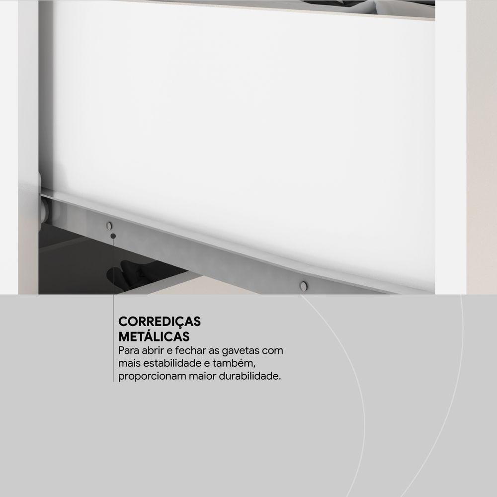 Cômoda 2 Portas E 4 Gavetas áurea Com Pés - Branco - Demóbile - 7