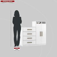 Cômoda 2 Portas E 4 Gavetas áurea Com Pés - Branco - Demóbile - 3