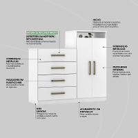 Cômoda 2 Portas E 4 Gavetas áurea Com Pés - Branco - Demóbile - 8