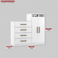 Cômoda 2 Portas E 4 Gavetas áurea Com Pés - Branco - Demóbile - 9