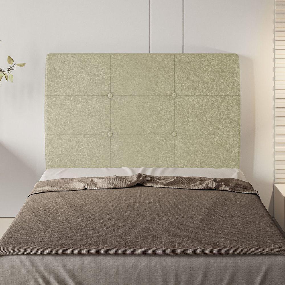 Cabeceira Estofada Solteiro 90 Cm Terra Corino - Skybox Cor Bege - 2