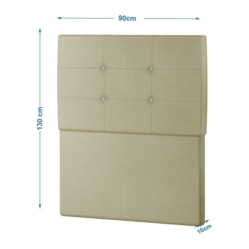 Cabeceira Estofada Solteiro 90 Cm Terra Corino - Skybox Cor Bege - 4