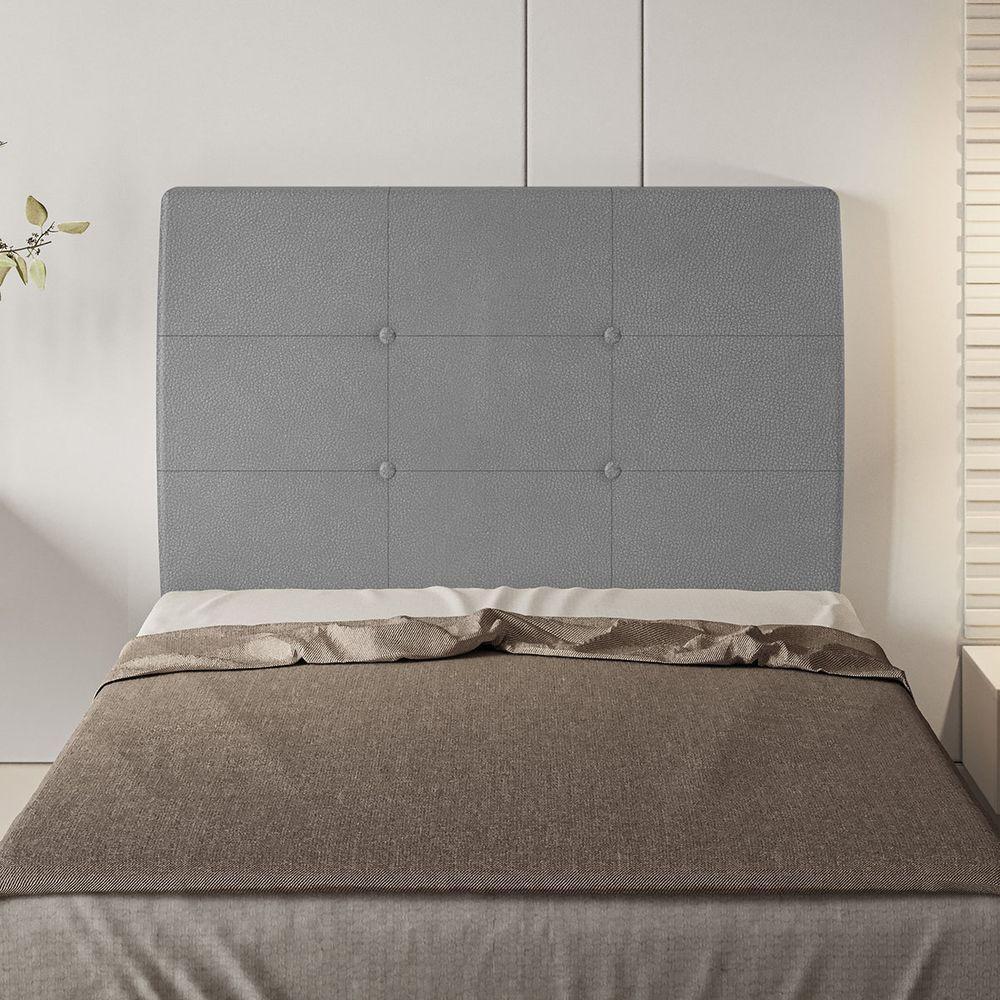 Cabeceira Estofada Solteiro 90 Cm Terra Corino - Skybox Cor Cinza - 5