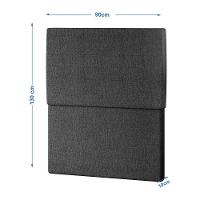 Cabeceira Estofada Solteiro 90 Cm Terra Linho - Skybox Cor Preto - 4