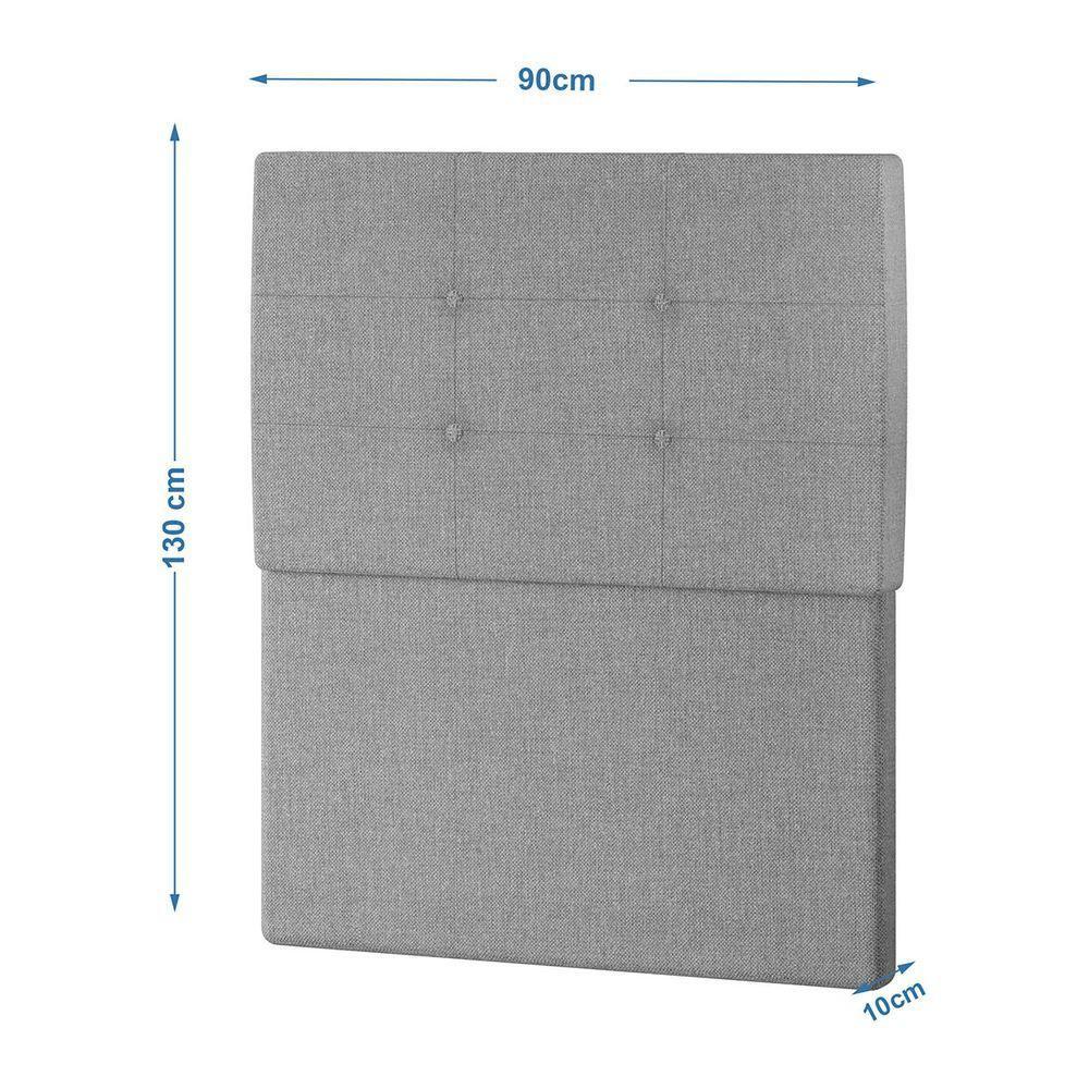 Cabeceira Estofada Solteiro 90 Cm Terra Veludo - Skybox Cor Cinza - 2