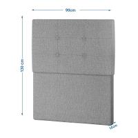 Cabeceira Estofada Solteiro 90 Cm Terra Veludo - Skybox Cor Cinza - 2