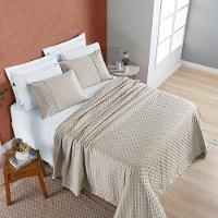 Cobre Leito Nobless Casal Padrão 03 Peças - Amêndoa. - 2