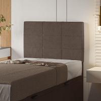 Cabeceira Estofada Solteiro 90 Cm Marte Veludo - Skybox Cor Marrom