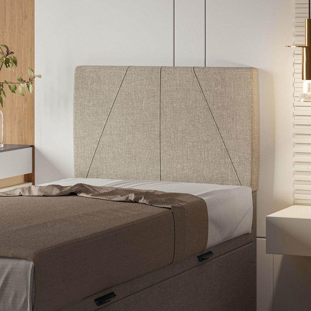 Cabeceira Estofada Solteiro 90 Cm Júpiter Linho - Skybox Cor Bege - 5