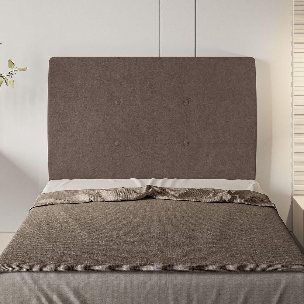 Cabeceira Estofada Solteiro 90 Cm Terra Veludo - Skybox Cor Marrom - 2