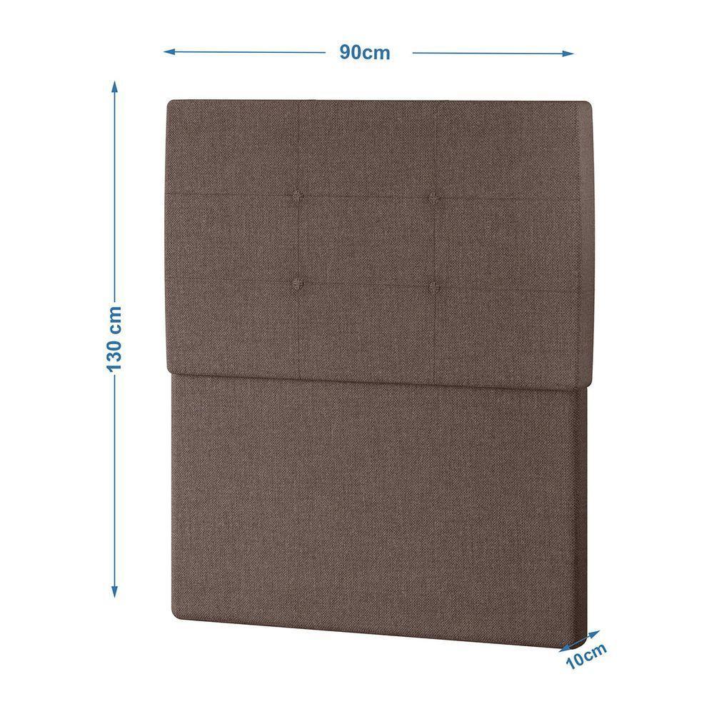 Cabeceira Estofada Solteiro 90 Cm Terra Veludo - Skybox Cor Marrom - 4