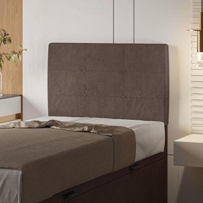 Cabeceira Estofada Solteiro 90 Cm Terra Veludo - Skybox Cor Marrom