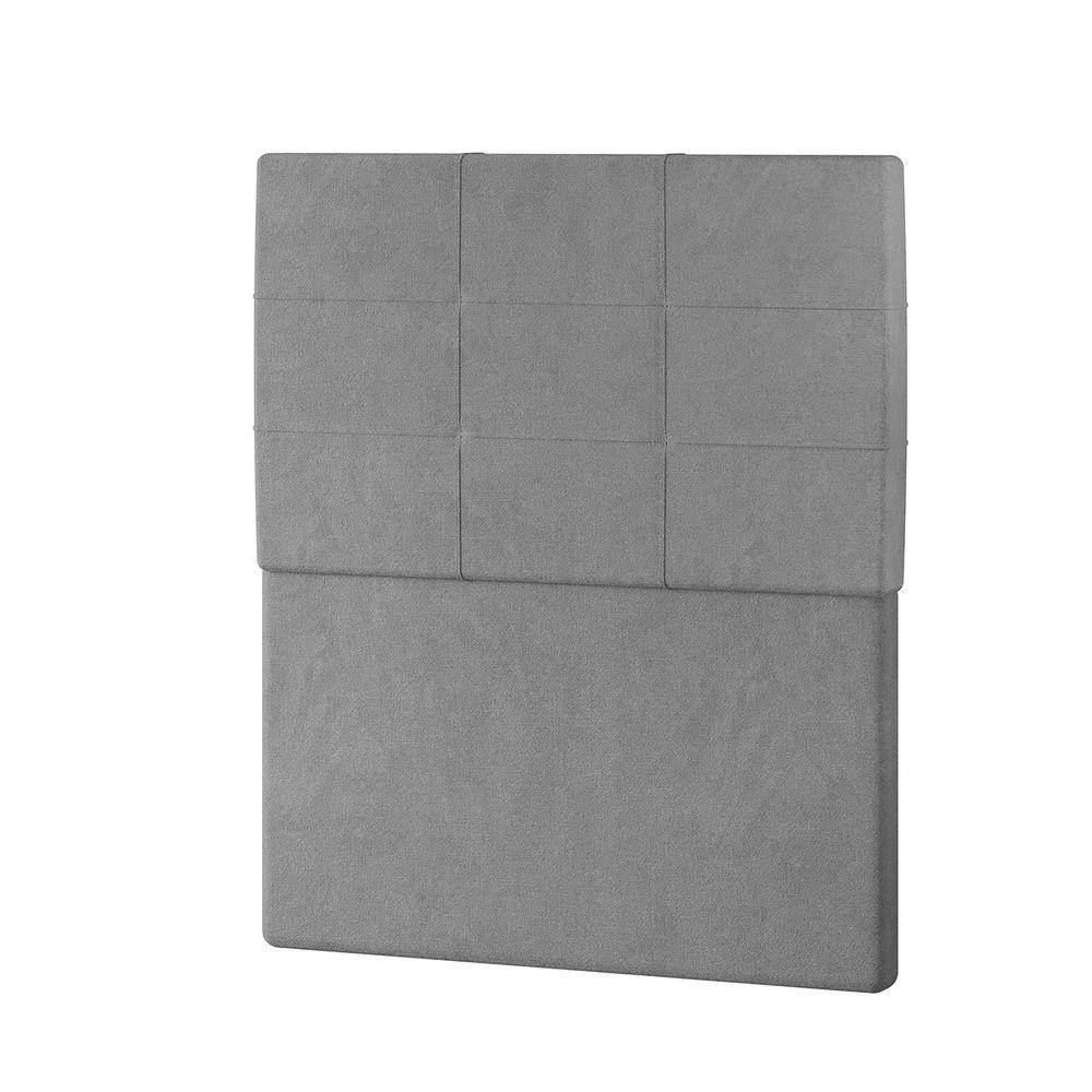 Cabeceira Estofada Solteiro 90 Cm Marte Veludo - Skybox Cor Cinza - 3