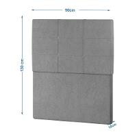 Cabeceira Estofada Solteiro 90 Cm Marte Veludo - Skybox Cor Cinza - 2