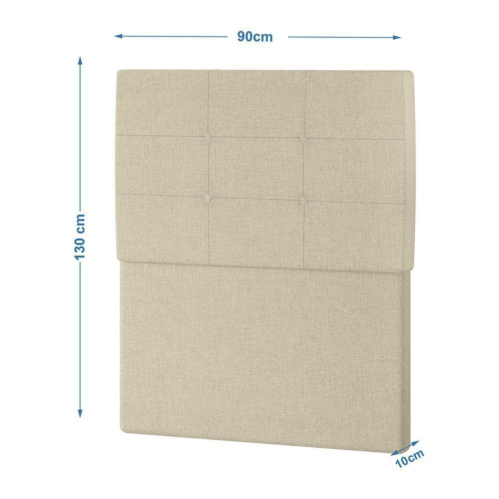 Cabeceira Estofada Solteiro 90 Cm Terra Veludo - Skybox Cor Bege - 3