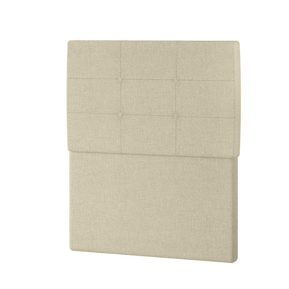 Cabeceira Estofada Solteiro 90 Cm Terra Veludo - Skybox Cor Bege - 4