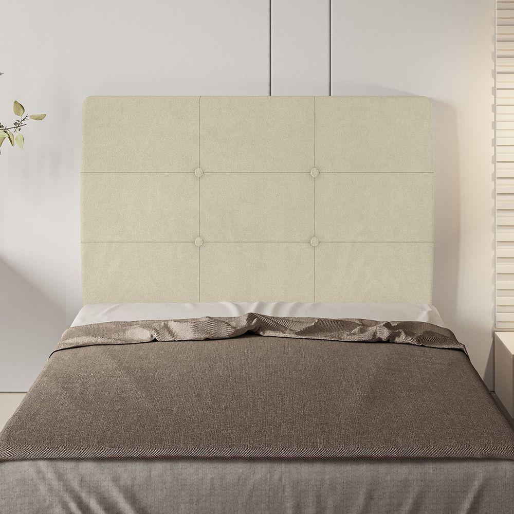 Cabeceira Estofada Solteiro 90 Cm Terra Veludo - Skybox Cor Bege - 5