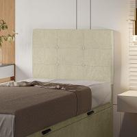 Cabeceira Estofada Solteiro 90 Cm Terra Veludo - Skybox Cor Bege - 1