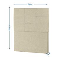 Cabeceira Estofada Solteiro 90 Cm Terra Veludo - Skybox Cor Bege - 3