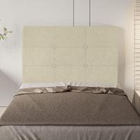 Cabeceira Estofada Solteiro 90 Cm Terra Veludo - Skybox Cor Bege - 5