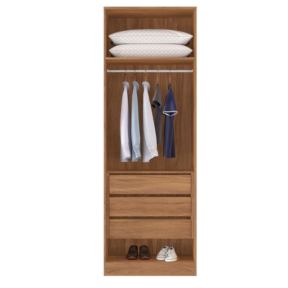 Armário 2 Portas Com Maleiro E 3 Gavetas Irlanda Amendola Touch/branco - Demartêz - 3