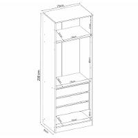 Armário 2 Portas Com Maleiro E 3 Gavetas Irlanda Amendola Touch/branco - Demartêz - 2