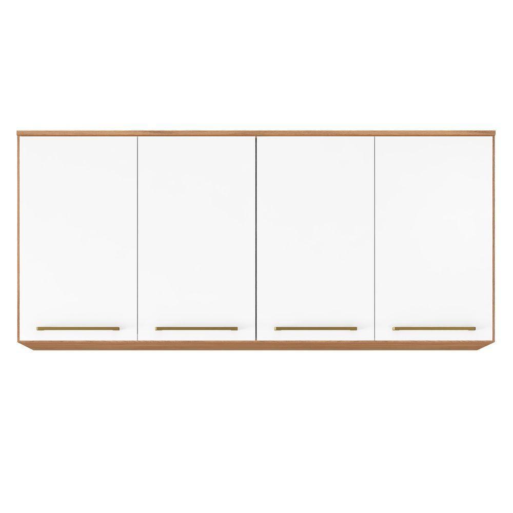 Armário Ponte Casal 4 Portas Irlanda Amendola Touch/branco - Demartêz - 1