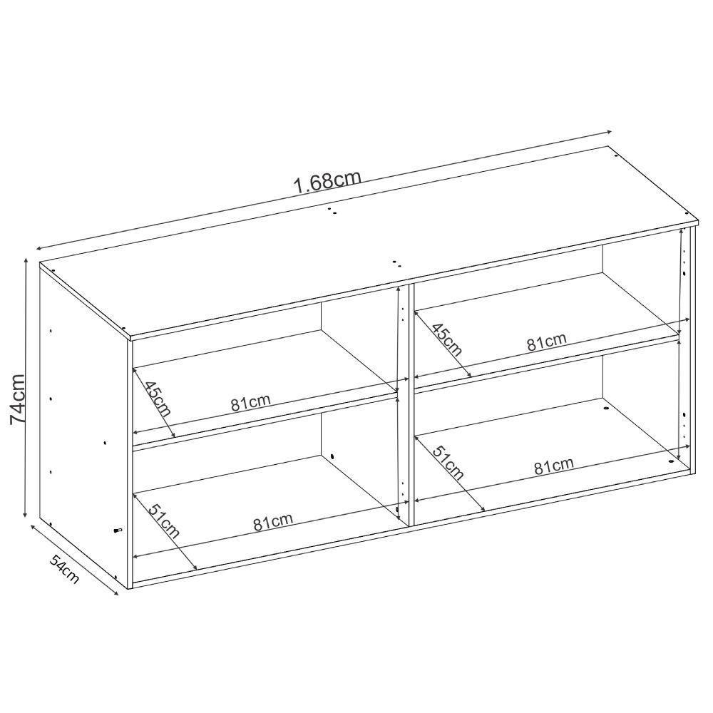 Armário Ponte Casal 4 Portas Irlanda Amendola Touch/branco - Demartêz - 4
