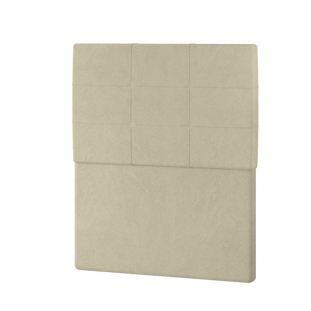 Cabeceira Estofada Solteiro 90 Cm Marte Veludo - Skybox Cor Bege - 4